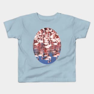 Pretty Pink Flamingos and Reflections Kids T-Shirt
